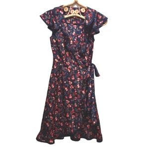 Karen Walker navy blue dress with cherry print size 0